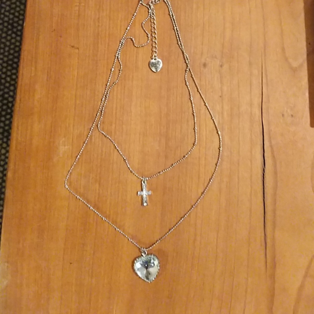 Betsey Johnson Cross/Heart Necklace